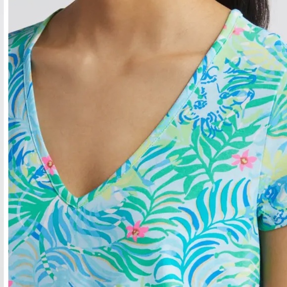 Lilly Pulitzer Etta Frond Print Cotton T-Shirt Dress - Picture 3 of 10
